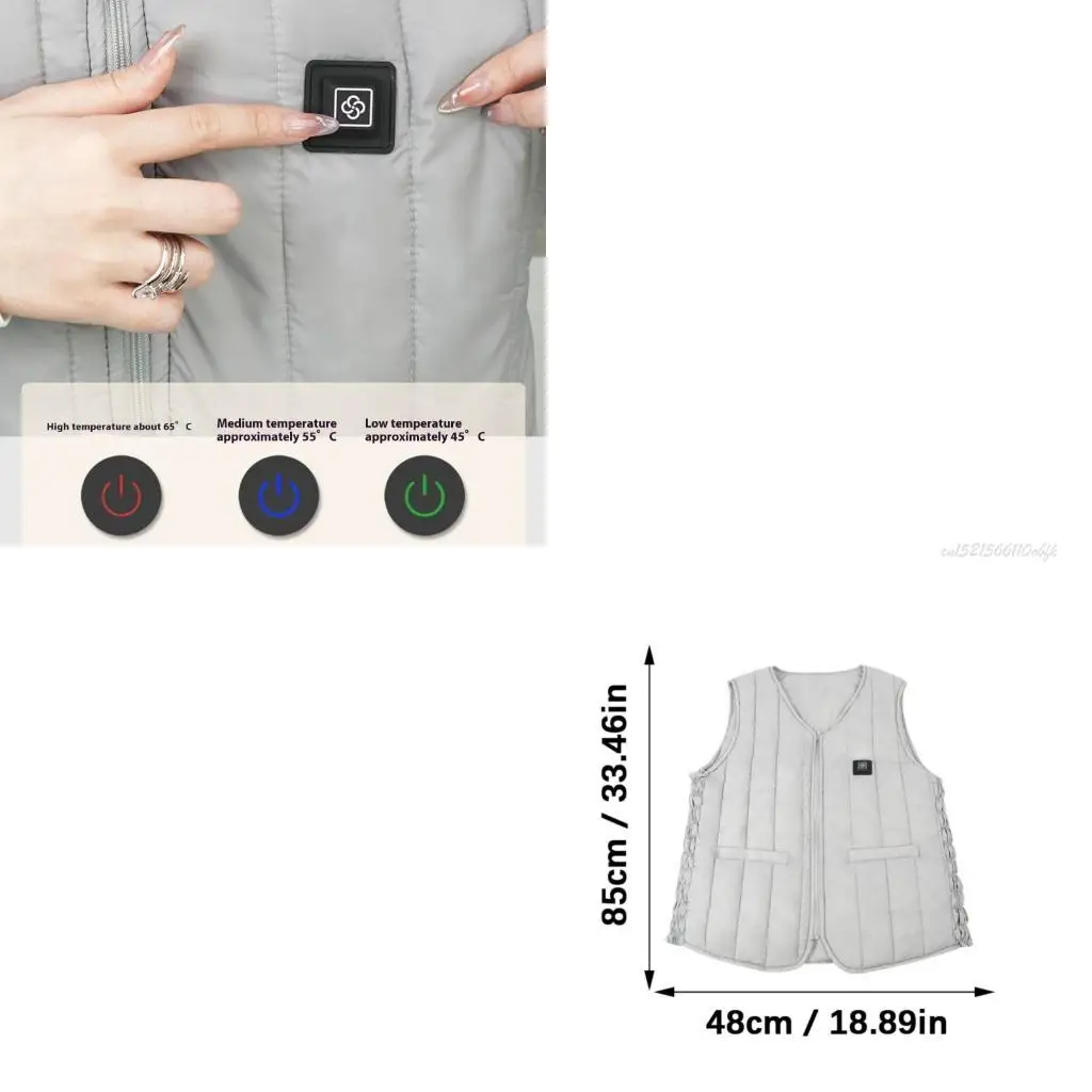 

27RB Electric Warming Vest 5V 2A Powered Nylon Design Suitable for Cold Day Use