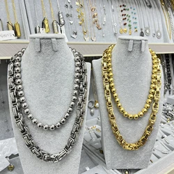 Big 12/15mm Chunky Thick Chain Necklace Men's Stainless Steel Polished Necklace HipHop Byzantine Male Charm Biker Jewelry