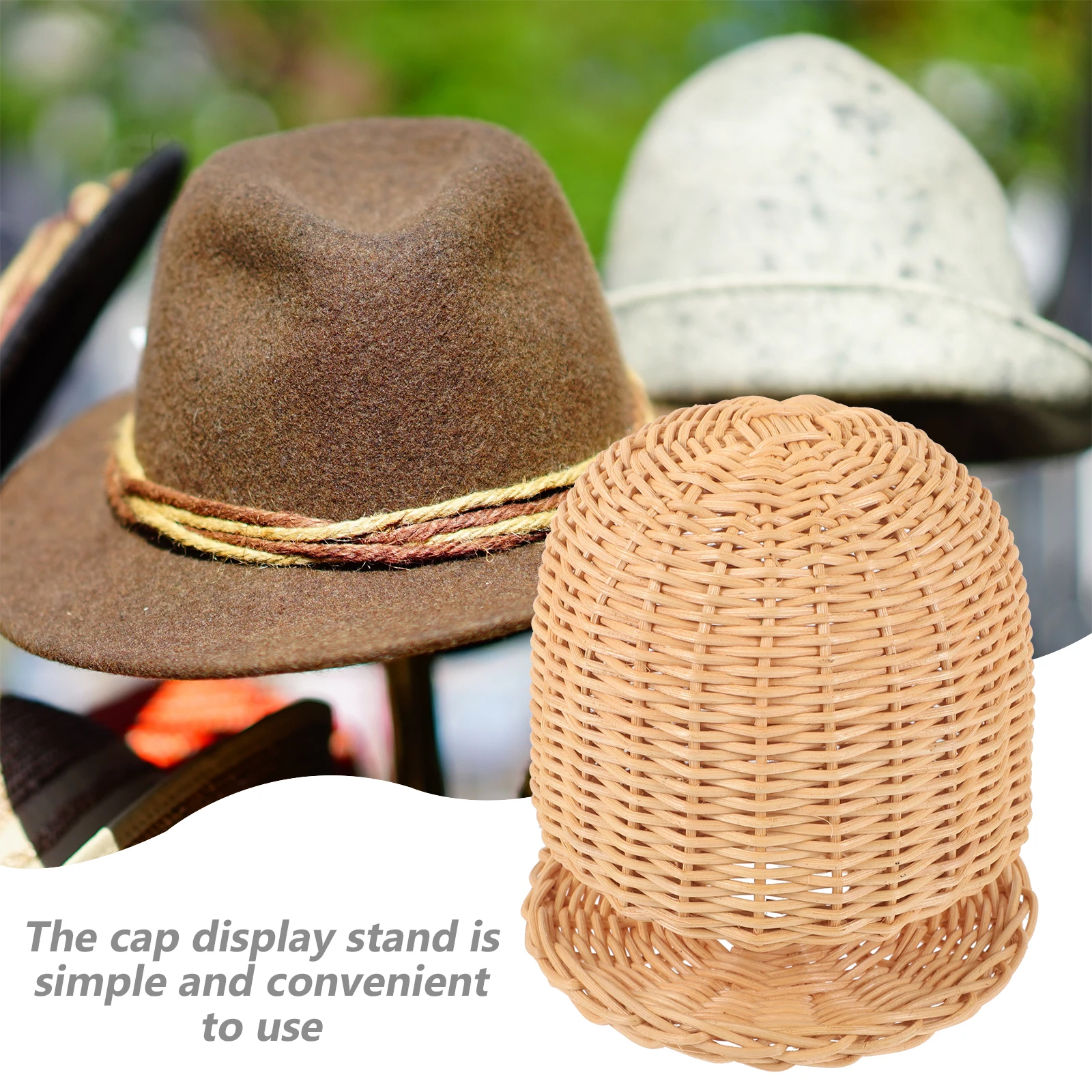 

Rattan Wicker Cowboy Baseball Cap Stands Storage Display Stand Display Rack Hat Holder Home Hat Stand Rack Decor