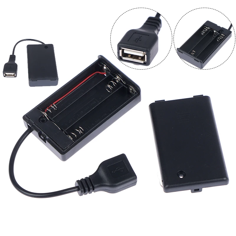 Suporte de Bateria Portátil Mini aa Aaa Storage Box Case Fonte de Alimentação Usb Caixa de Bateria para 5050 3528 2835 Led Strip Light 1pc