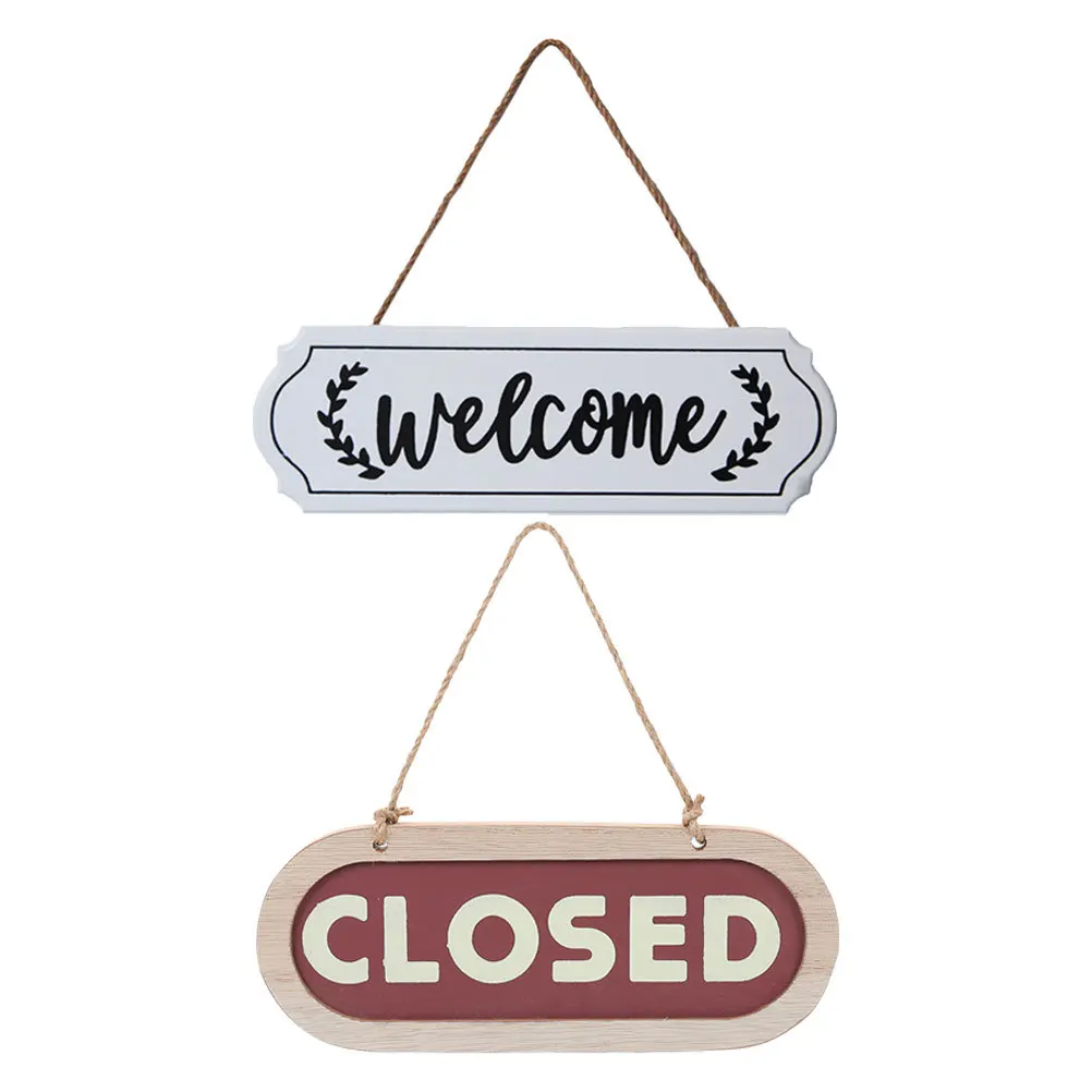 

2Pcs Rustic Wooden Open Closed Hanging Business Sign for Store Shop Cafe Restaurant Door Decor Open Closed Signs for Business