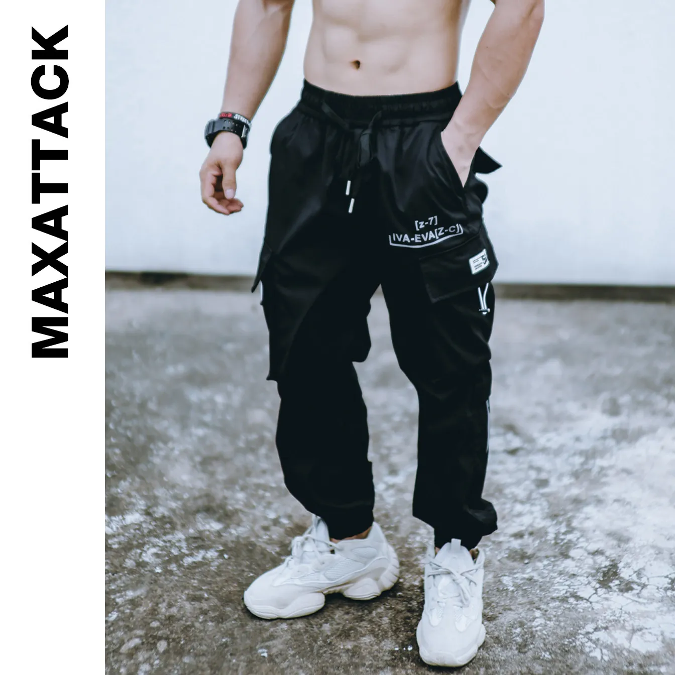 Men's Cargo Pants Sweatpants Outdoor Bunched Long Trousers Casual Autumn Multi-Pocket Durable Workwear Male Trousers