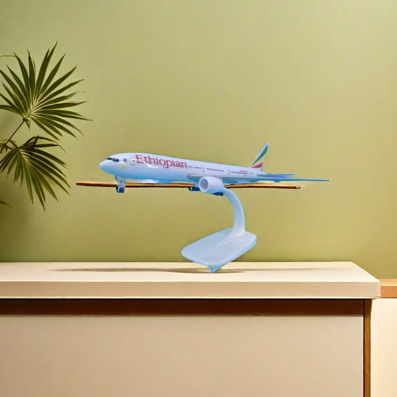 20CM Diecast Alloy 1/400 Ethiopian Airlines 787 B787 Airplane Aircraft Model Metal Diecast Aircraft Toy For Collection Toys Show