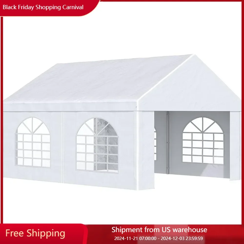 

Heavy Duty 13' x 16.5' Party Tent & Carport with Removable Sidewalls and Double Doors, Large Canopy Tent, Sun Shade Shelter