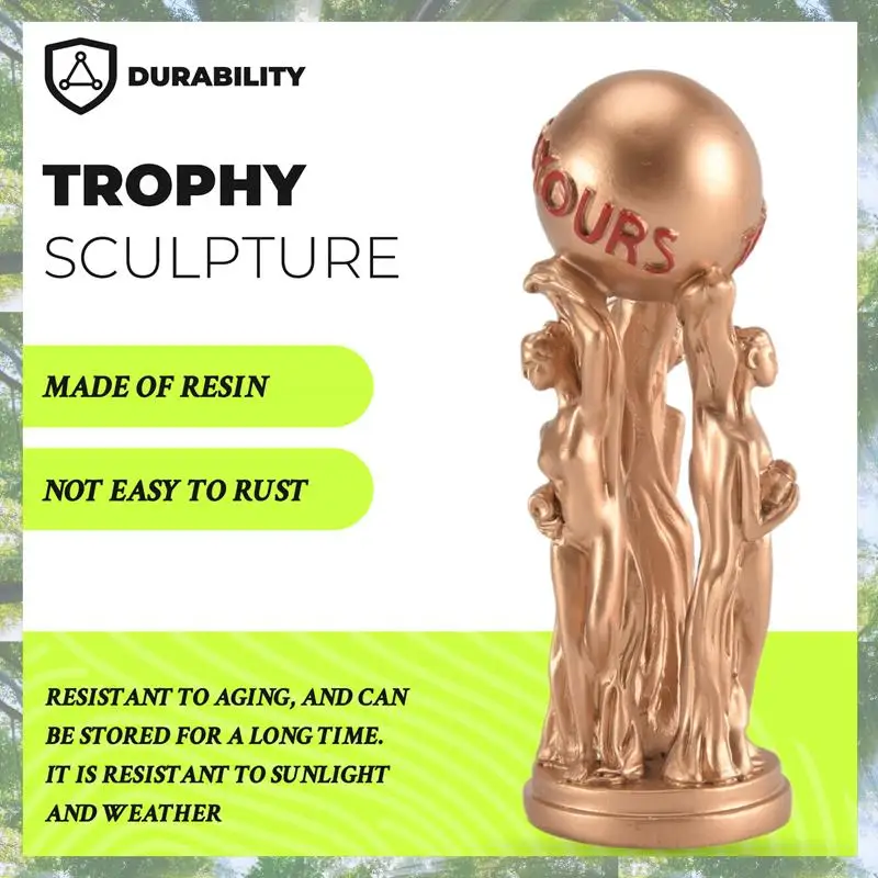 Premium-The World Is Your Statue Trophy For Office Home Decoration Birthday Graduation Ceremony Resin Statue Durable Easy To Use