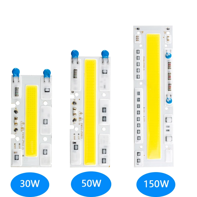 Matriz de LED de alto brillo, Chip COB de 30W, 50W, 220 W, módulo de Chip de foco comercial para el hogar, blanco cálido y frío, diseño DIY, 150 V