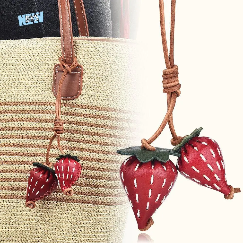 

Multi-color Fruit Pomegranate Pendant Hanger Strawberry Pu Leather Keychain Fashion Creative Bag Pendant Men