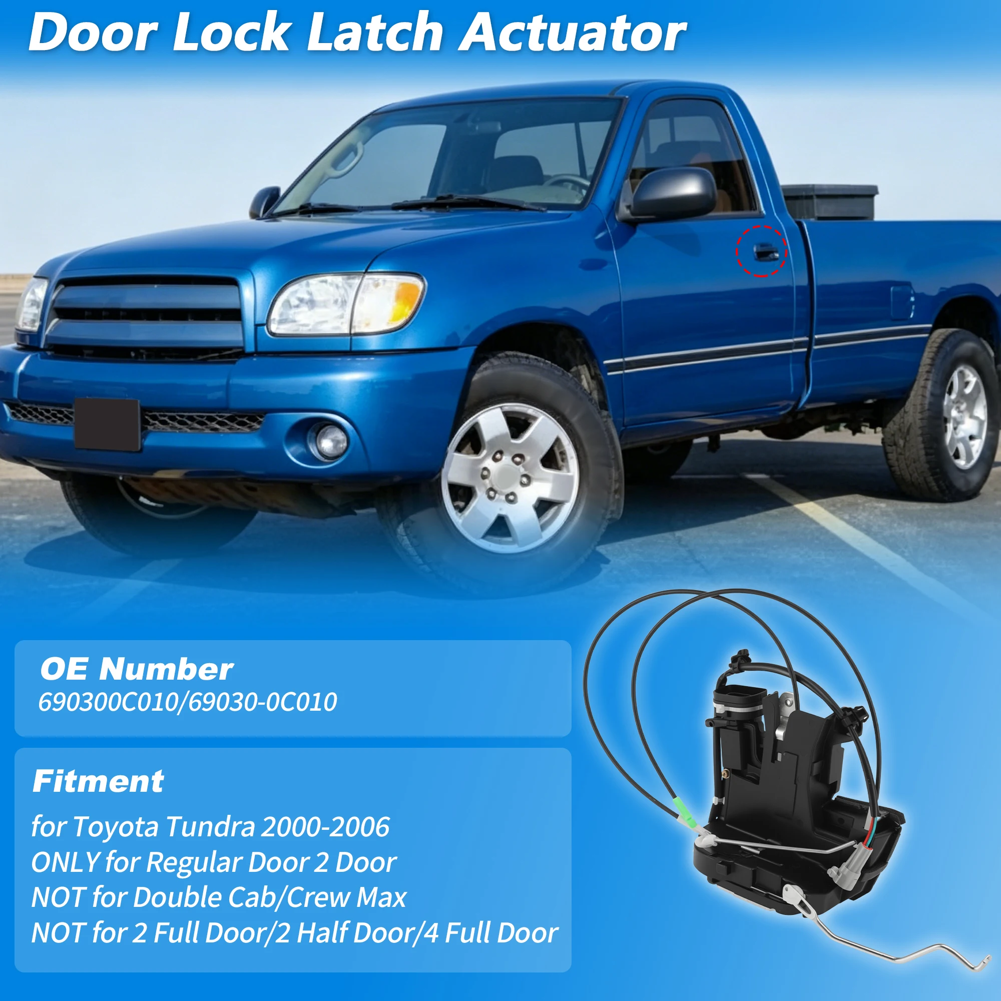 

UXCELL Front Left Door Lock Actuator Moduel for Toyota Tundra 2000-2006 69040-0C010