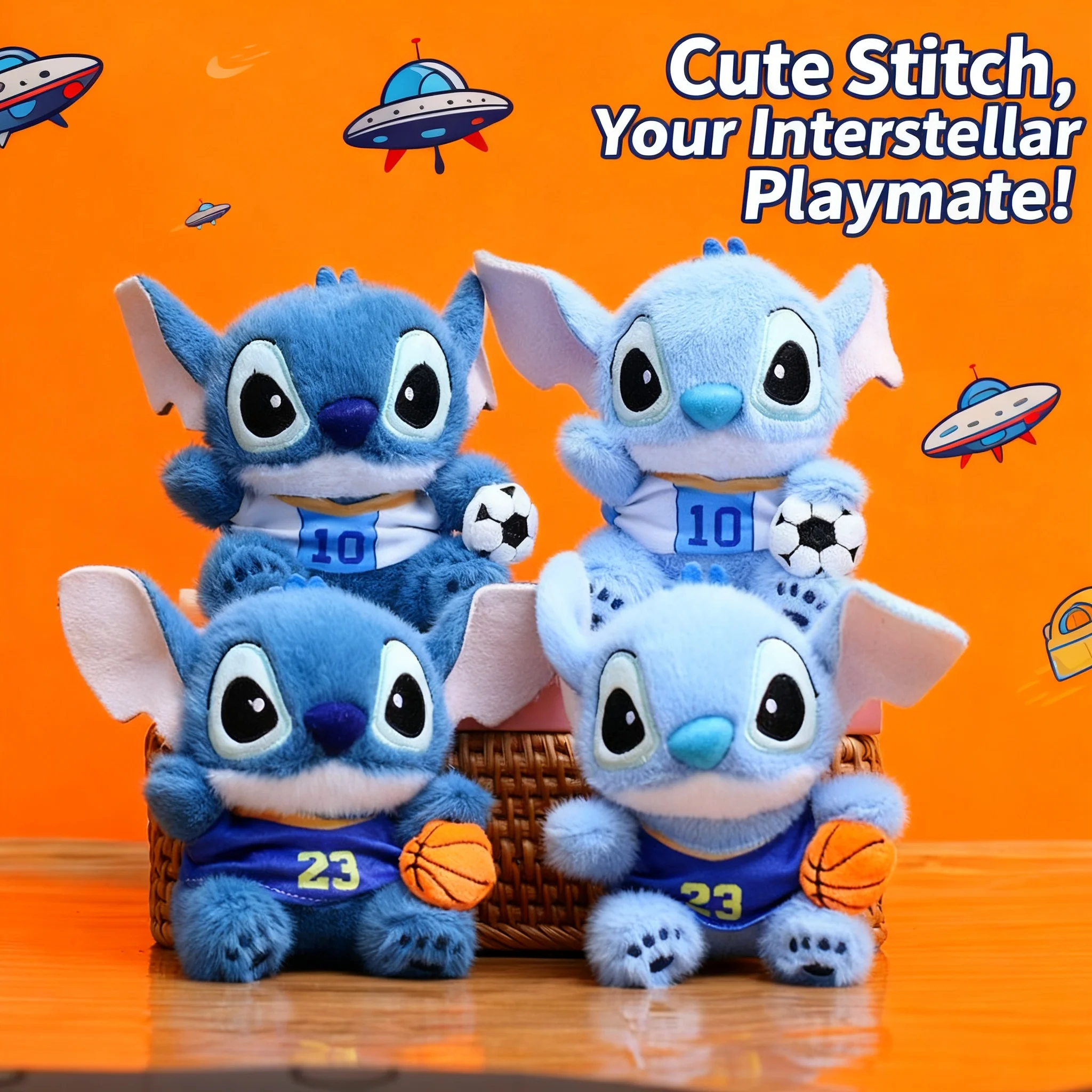 

Cute Stitch Plush Keychain Adorable Football Mascot Doll Toy Bag Charm Soft Stuffed Animal Figure Cartoon Character Accessory