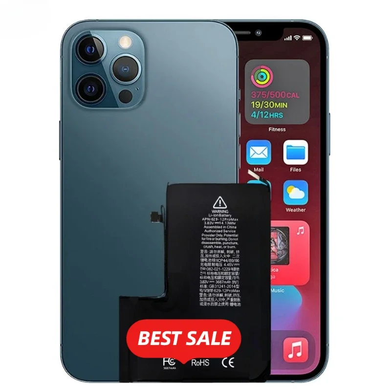 Battery for IPhone12 Promax No Pop-up Interruptions Health 100% 0 Cycle High Quality Replacement Bateria Grade A Cell with Tools