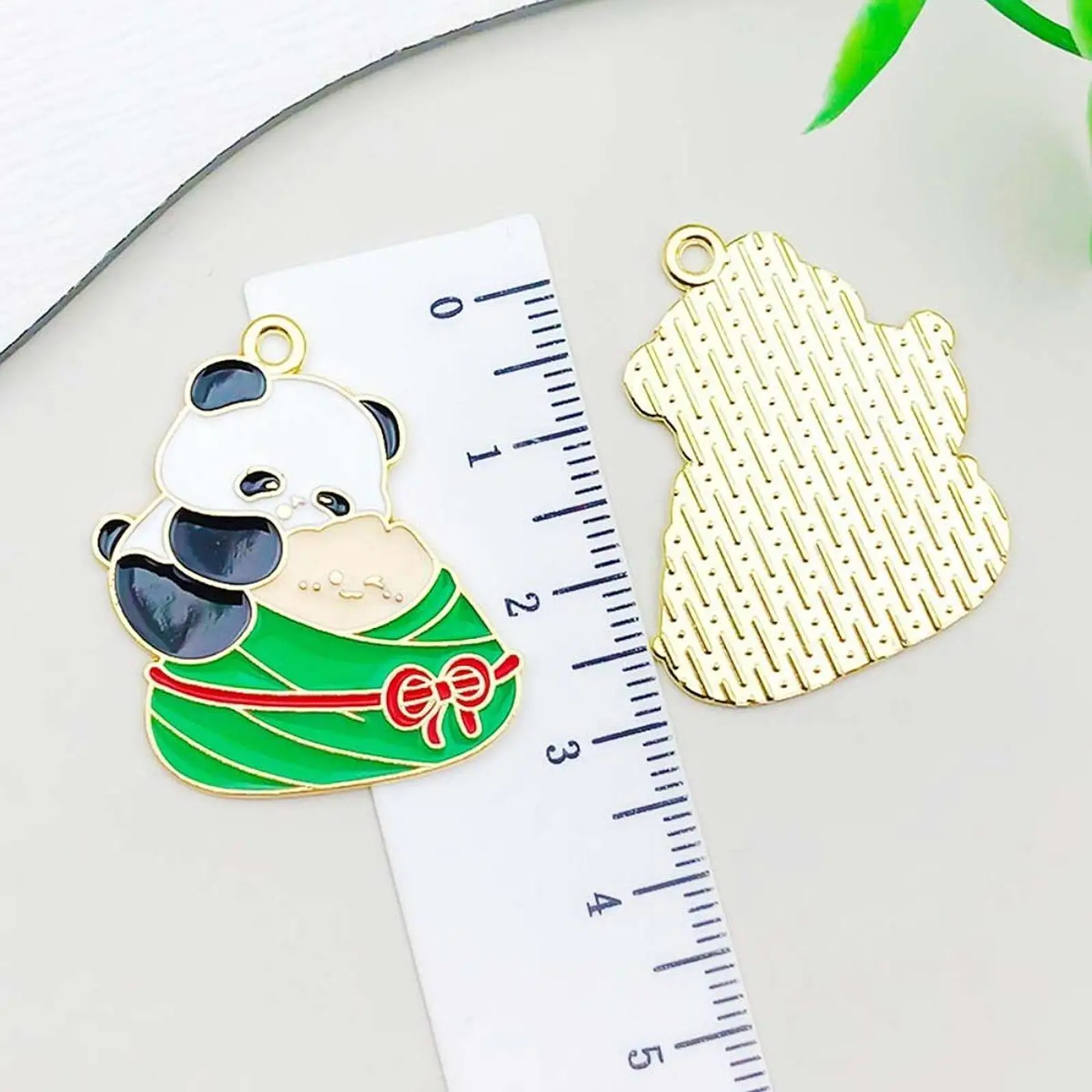 15Pcs Panda Shaped Pendants Jewelry Making Findings Dragon Boat Festival Novelty with Hanging Hole Charms for Party Favors