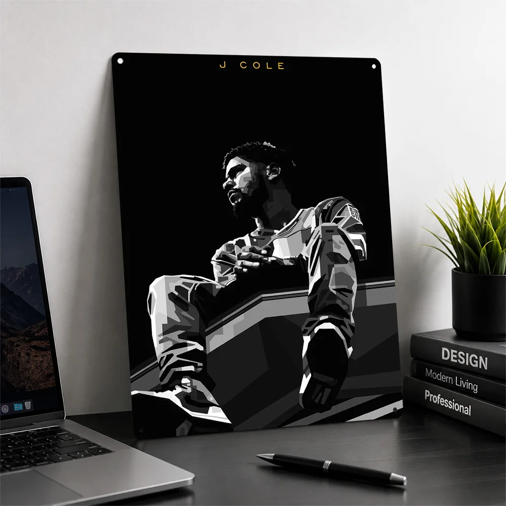 J Cole Metal Poster Musical Wall Art Personalized Vintage Tinplate Sign for Music Room Studio Bedroom Home Decor Display Plaque