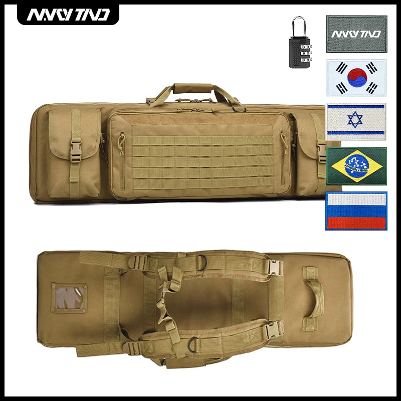 Tac Double Ri-fle Case 36 42inch Outdoor Backpacks Airsoft Shooting Carry for Hunting Accessories Magic Pad