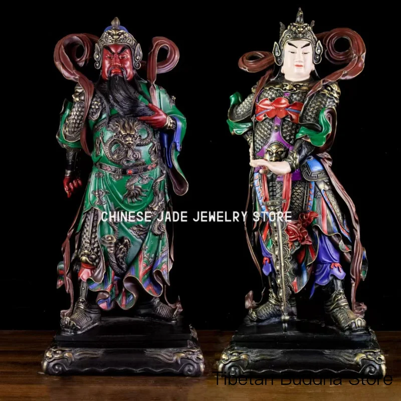 Galan Weita Bodhisattva and Guan Gong Weita God of Wealth Statues for Home and Temple Worship