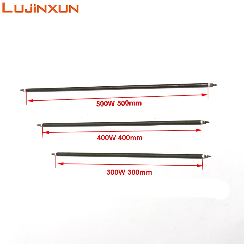 LUJINXUN 220V Electrical Oven Straight Tubular Heating Element 6.6mm Air Spare Resistance Flexible Heater 300w 400w 500W 2PCS