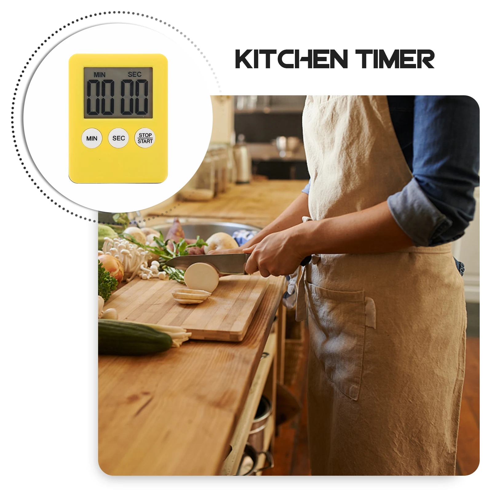 

Kitchen Timer Portable Plastic Mechanical Countdown Stopwatch Stylish Timer for Cooking Baking Eggs Pancakes Cookies Cakes
