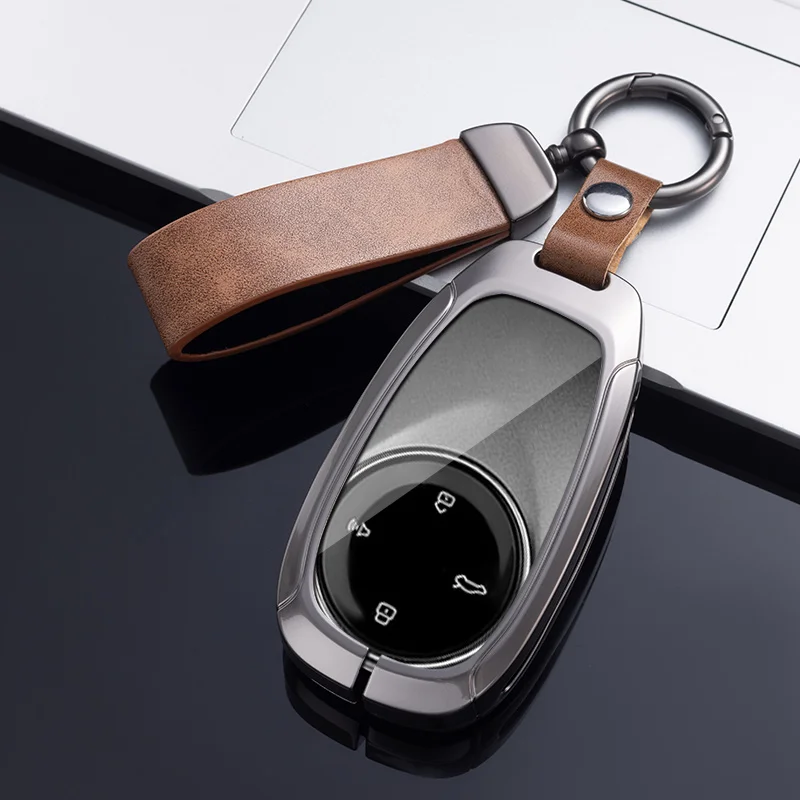 Metal Car Smart Key Case Cover for NETA V Nezha U Nezha NO1 NETA V Auto Key Case Cover Fob Shell Holder Keychain