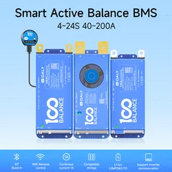 DALY 100BALANCE 40-200A 4-24S bms Lifepo4 Li-Ion Active Balance BMS  BT UART smart 8S-24S 4-8S jk 150A 60A 80A 40A Battery