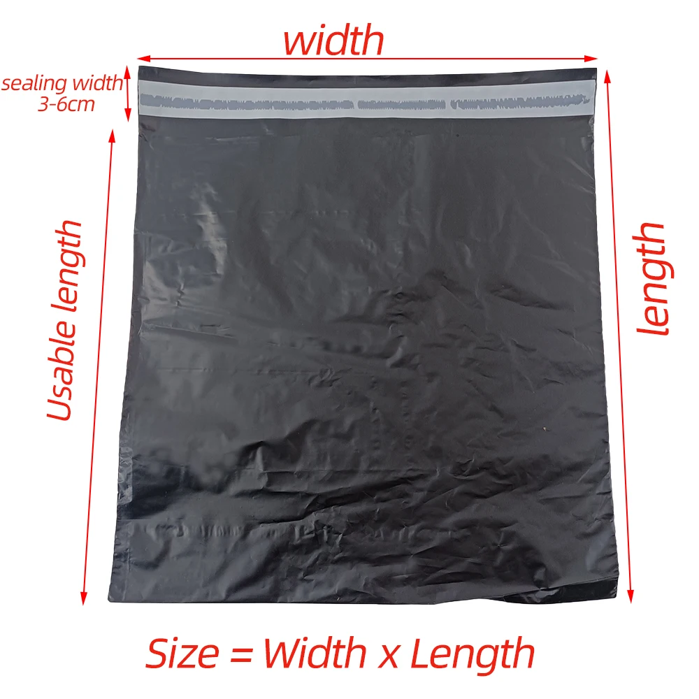 60 cm Length (23.6 inch) plastic bags self-adhesive poly bags Black express bags storage bags,lightweight product packaging bag