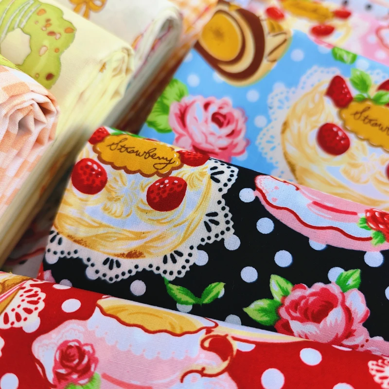 140x50cm 40s Cotton Dessert Cake Fabric Pastry Layout Background Cloth Children\'s ing Pajamas Dress Handmade