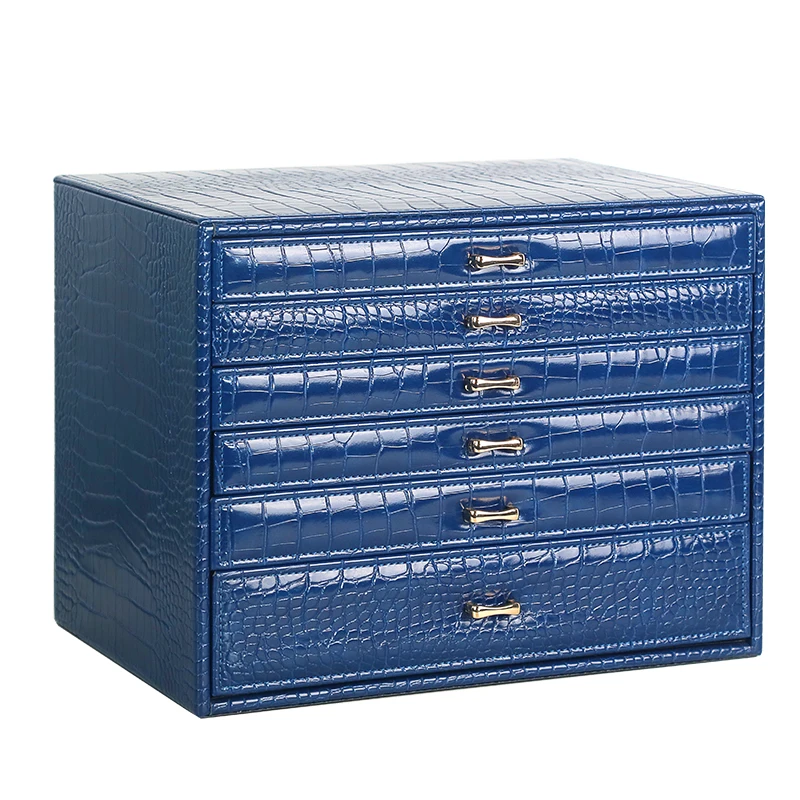 

Large Jewelry Organizer 6 Tiers Storage Box Toploader for Ring Earring Necklace Watch Display Case