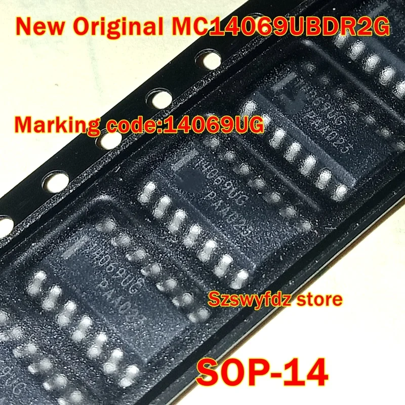1pcs to 300pcs New Original MC14069UBDR2G MC14069UBDR2 MC14069UBDR SOP-14 Marking code:14069UG Hex Inverter
