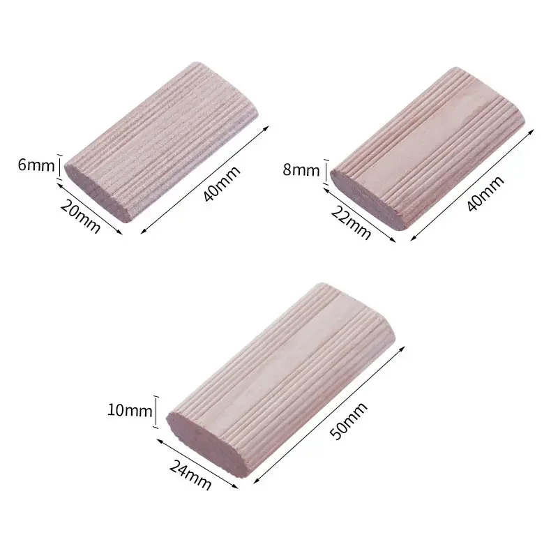 100Pcs Domino Solid Wood DIY Stripes Tenon Biscuit Joinery Beech Nail Cork Block Wood Board Furniture Butt Tool For Woodwork