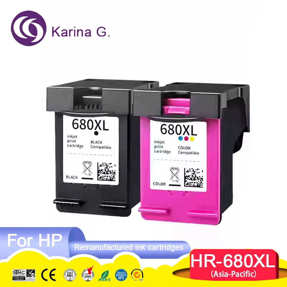 680 XL 680XL Color Black Remanufactured Inkjet Ink Cartridge for HP680 HP680XL HP DeskJet  1110/1115/ 2130/2135/3630 Printer