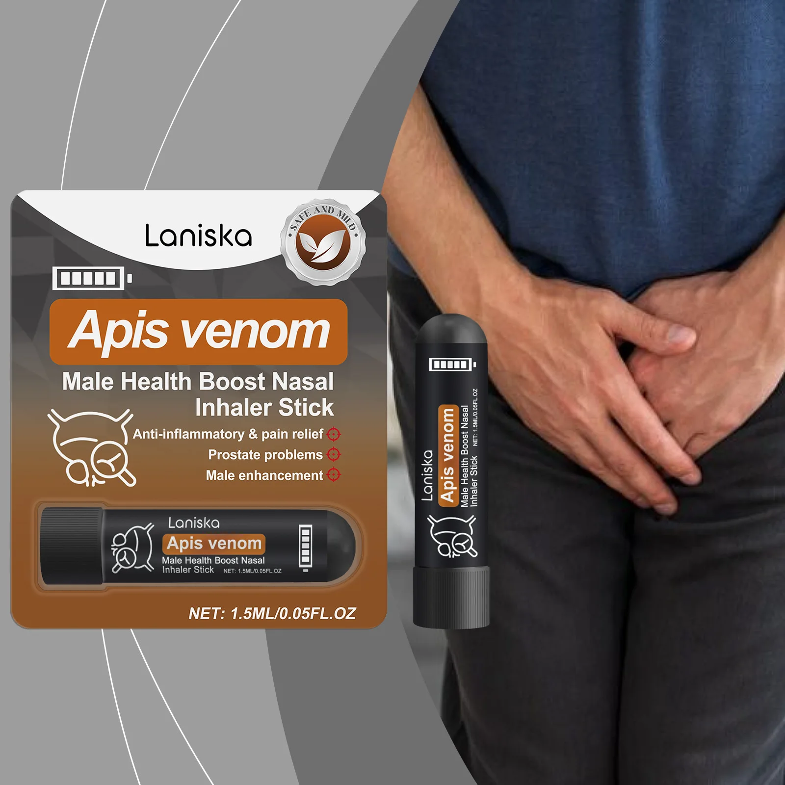 Male Enhancement Nasal Inhaler Prostate Swelling Health Cure Frequent Urination Urgency Kidney Deficiency Relief Nose Congestion - Image 2