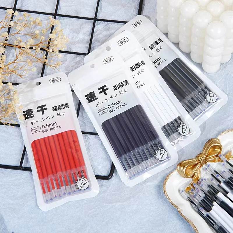 하이 퀄리티 ST 팁 중립 펜 리필, 빠른 건조 중립 펜 리필 문구 세트, 프레스 볼펜 리필, 10 개