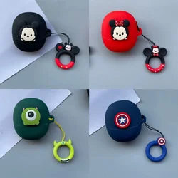 DIY Cartoon Silicone Soft Case Cover for QCY MeloBuds Pro True Wireless Bluetooth Earphone Protective Sleeve with Keyring