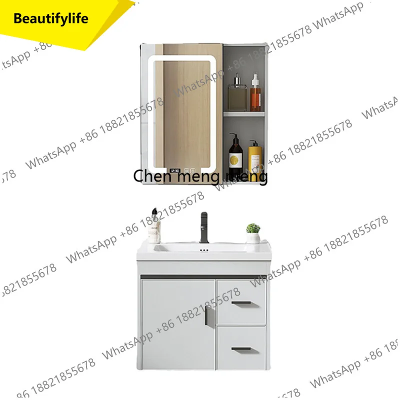 

A13 Space алюминиевый ящик, комбинация шкафа для ванной комнаты, встроенное интеллектуальное зеркало с защитой от запотевания, каменная плита