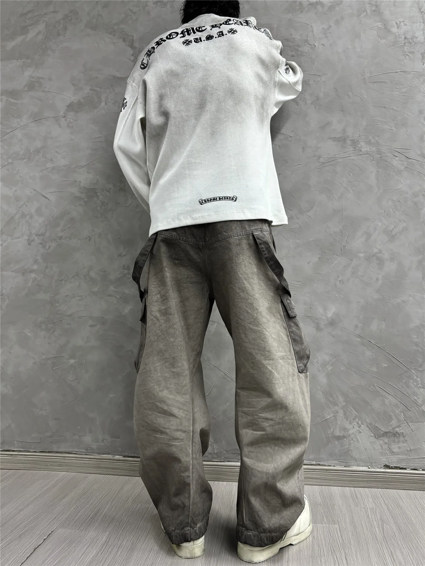 High Street Pioneer Wasteland Style Vintage Personalized Patch Pocket Work Pants Men's Fashionable Versatile Casual Pants