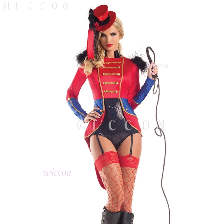 2025 ผู้หญิง Circus Ringmaster คอสเพลย์เครื่องแต่งกาย Fringed ไหล่ Tutu Tulle Leotard Jumpsuit ฮาโลวีนพรรคชุด U