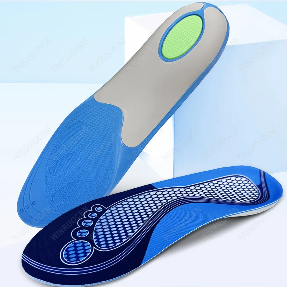 

Shock Absorption Arch Support Orthopedic Deodorant Breathable Cushion Running Insoles Men Women Sport Silicone Shoe Sole