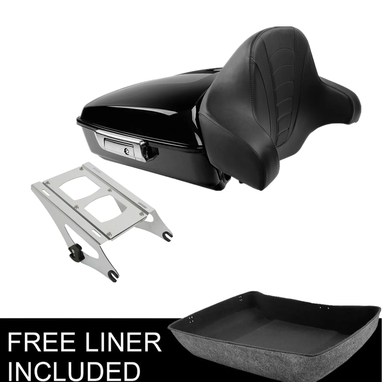 Motorcycle Chopped Trunk Backrest Rack For Harley  Touring Road King Street Glide Road Glide FLHTKL 2014-2025