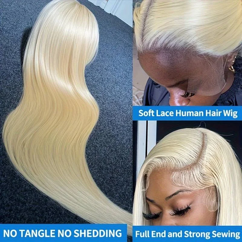 613 Bionda HD Parrucca Frontale Del Merletto 13X4 Bone Dritto Parrucca Anteriore Del Merletto Dei Capelli Umani 20 pollici 200% Densità Parrucche Brasiliana Dei Capelli Per Le Donne