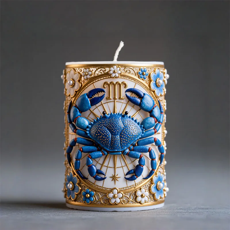 Cancer Zodiac Star Sign Blue Crab Candle Mold Silicone DIY Handmade Aromatherapy Wax Mold Light Luxury Zodiac Decorative Art Handmade Tool