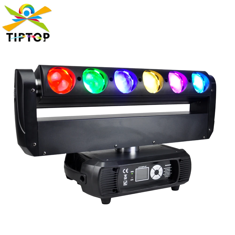 Freeshipping 6x40W High Power RGBW Pixel Color Led Moving Head Beam Light Endless Rotation 6 Eye Individual Color DMX Control