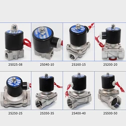 Stainless steel solenoid valve 220V water valve normal close and 12V 24V Electric valve 1/4“ 3/8”1/2“3/4” 1“control valve