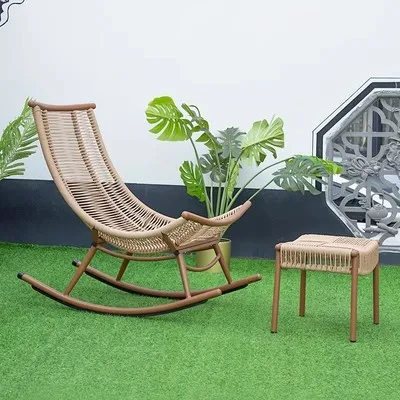 الحديثة داخلي/خارجي حديقة الروطان كرسي متأرجح شعبية الترفيه كرسي الكبار الاسترخاء كرسي صالة هزاز لحدائق بركة #4