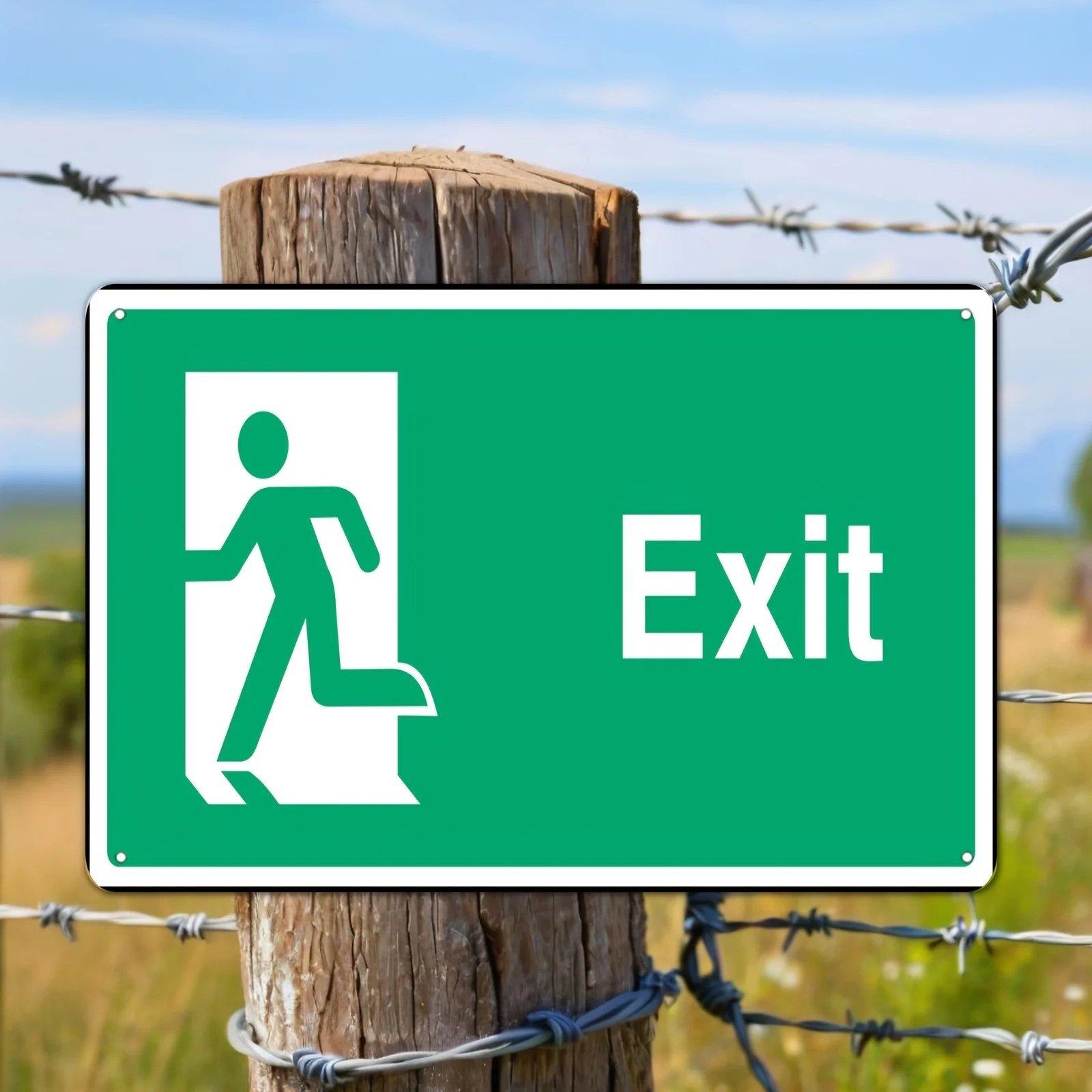 2D Flat Style, [2D Flat] 2D Flat 1pc Iron Sign Left Turn Exit Sign Metal Hanging Sign Wall Decoration Courtyard Sign Gift Creati