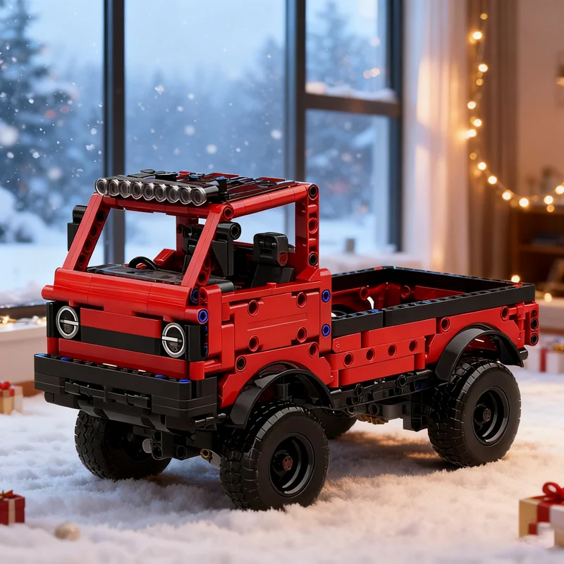 Blocs de construction techniques MOC Kei Truck modèle C, 695 pièces, cadeaux de noël, Architecture, bricolage, assemblage, jouet créatif, idée éducative