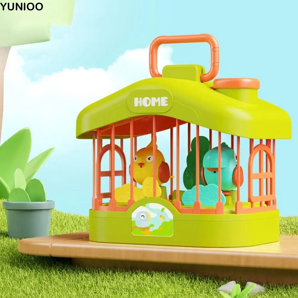 Learn To Speak Chirping Bird Cage Toy Light Sound Design Kids Voice-Activated Birdcage Voice Controlled Induction Parrot
