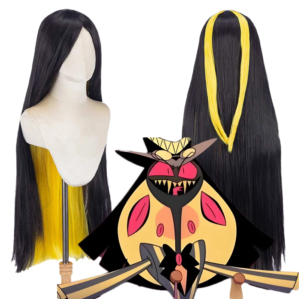 تمويه الجحيم نزل 2 السير Pentious تأثيري أسود أصفر شعر مستعار طويل زي اكسسوارات الخيال وتتسابق هالوين كرنفال الدعائم #1