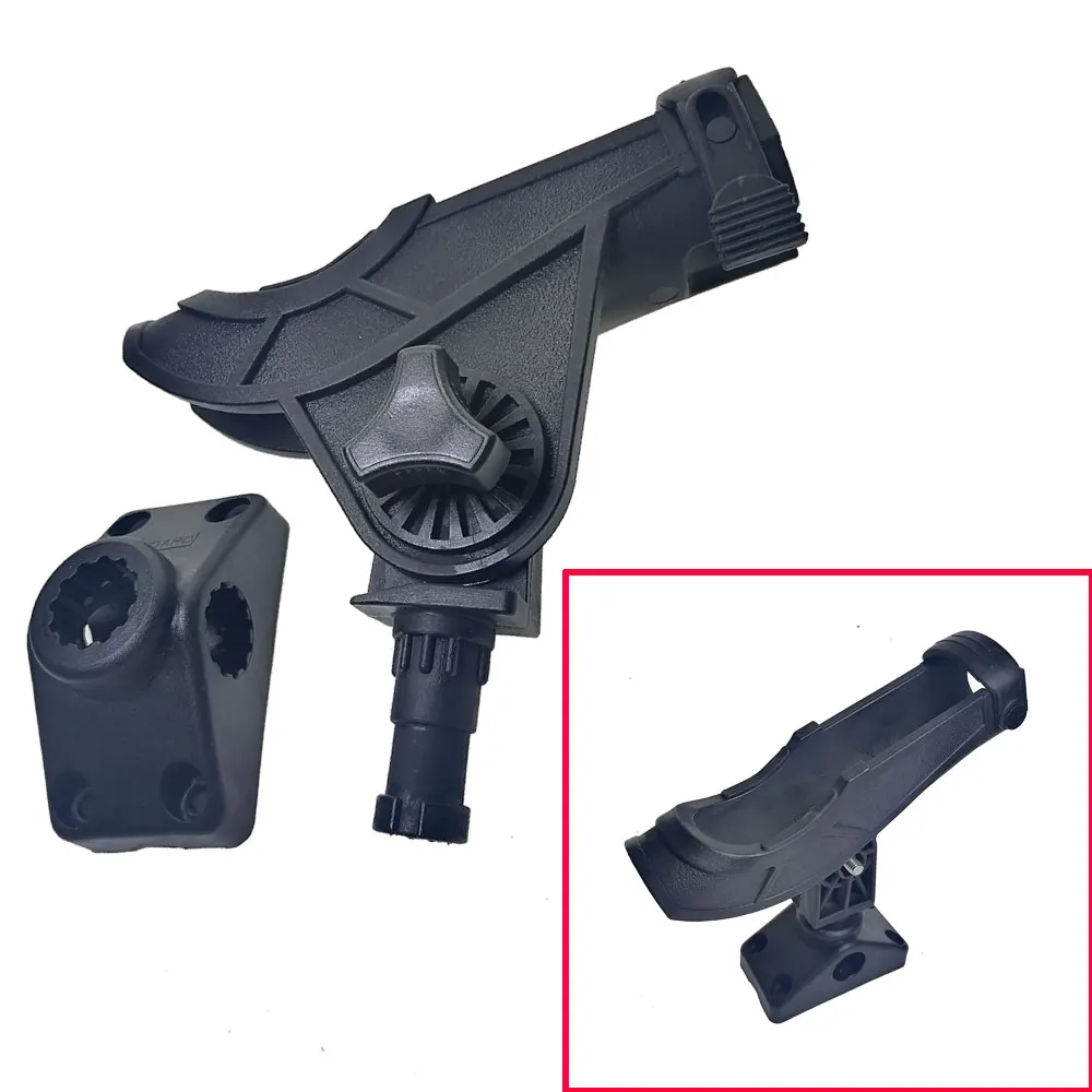 Kayak Middle Mount Fishing Rod Holder Bait Caster Side Deck Fishing Rod Holder Side Rail Flush Mount Pole Rest Rack Rowing Boat