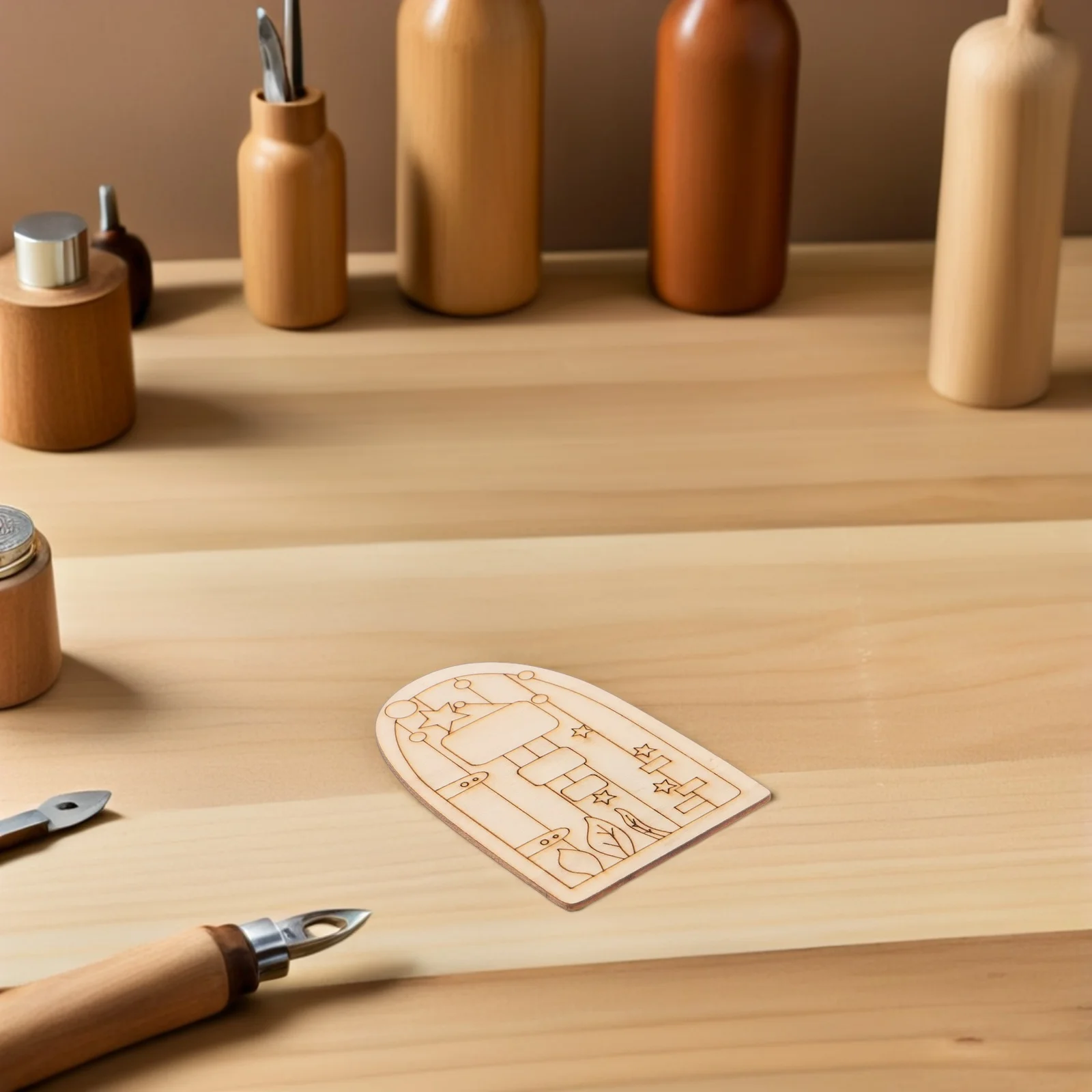 

96pcs Miniature Garden Doors Wood Fairy Door Craft Diy Unpainted Mini Door For Tree Trunk Garden Fairy Accessories Decor