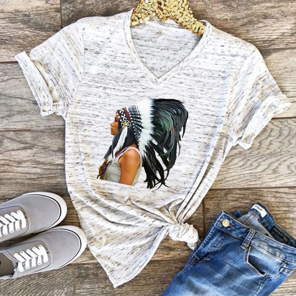 Bohemian Women Shirts Female T-shirt Summer Indian T Shirt Tops Clothes Aesthetic Tees