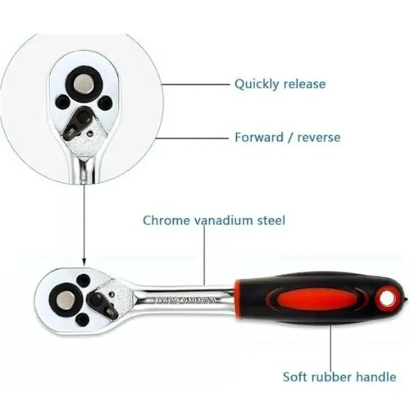 Bit Socket Wrench Set Metric Mechanic Tool Set Car Accessories 46pcs/set Drive Socket Set Ratchet Wrench Set Car Tool Kit