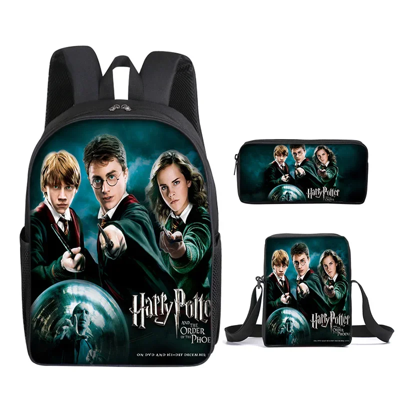 Harry Potter Three-Piece Set Suit Student Backpack Pen Case Versatile Fashionable Small Female Male Child Bag Backpack